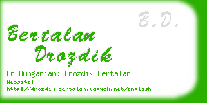 bertalan drozdik business card